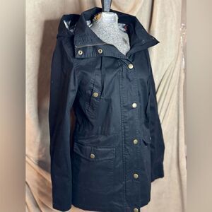 Love Tree Black Utility Jacket with Hood Size Small